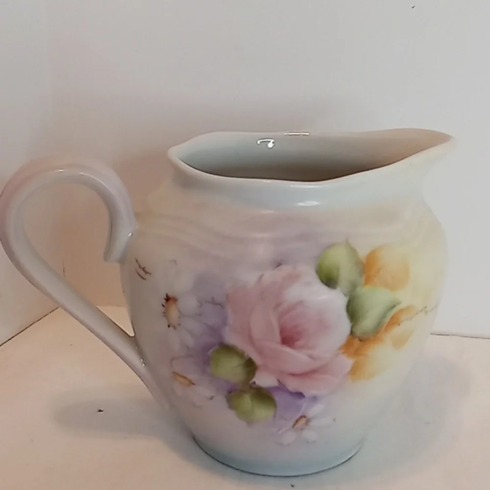 Vintage German Plankenhammer Floss Bavarian Porcelain 3 PC Teapot Sugar Creamer
